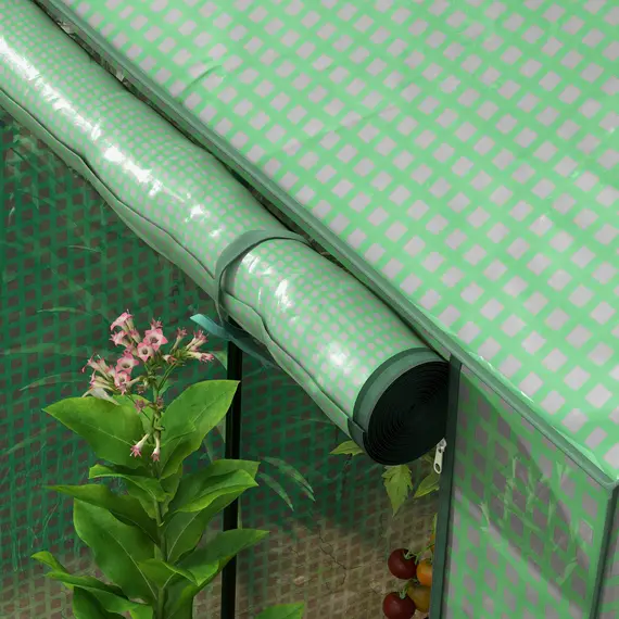 Buy Green House, Mini Greenhouse with 2 Roll-up Doors, Vent Holes and Reinforced Cover, 100 x 80 x 150cm, 8 image