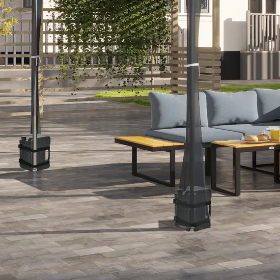 Buy HDPE Gazebo Weights Set of 4, Water or Sand Filled Weights for Gazebo Legs, with Built-in Handles and Secure Straps, 9 image