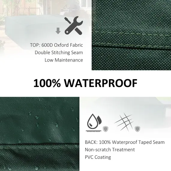 Buy Large Patio Garden Furniture Set Cover 600D Oxford Square Waterproof, 230 x 230 x 70 cm, Green, 4 image