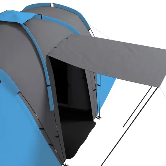 Buy Large Camping Tent Tunnel Tent with 2 Bedroom and Living Area, 2000mm Waterproof, Portable with Bag for 4-6 Man, Blue, 8 image
