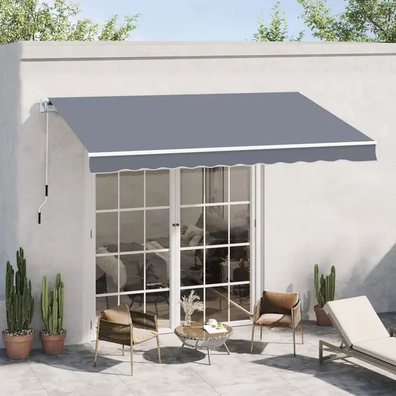 Buy Manual Retractable Awning, size (4m x3m)-Grey, 2 image