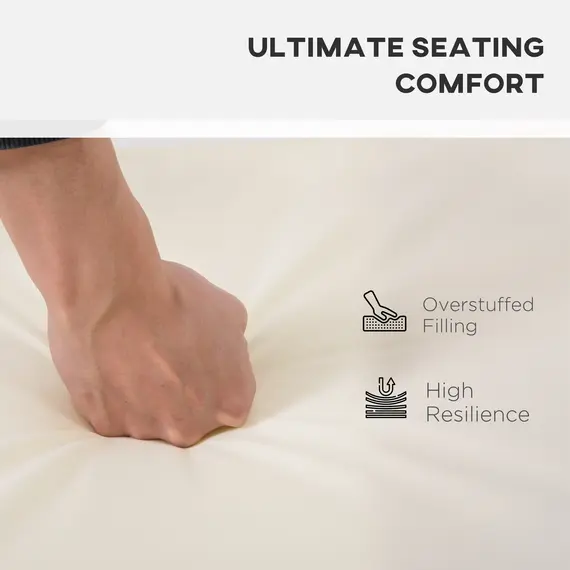 Buy Outdoor Cushion Pad Set for Rattan Furniture, 7 Piece Garden Furniture Cushions, Patio Conversation Set Cushions, Lightweight and Durable, Cream, 5 image