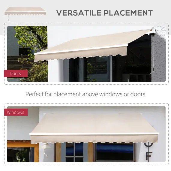 Buy Manual Retractable Awning, 3x2.5 m-Ivory White, 6 image