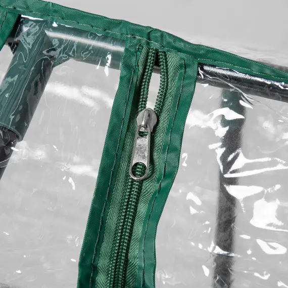 Buy Mini Greenhouse Portable Flower Planter Vegetable Grow House for Garden Backyard with Zipped Windows, 120 x 60 x 60 cm, Clear, 9 image