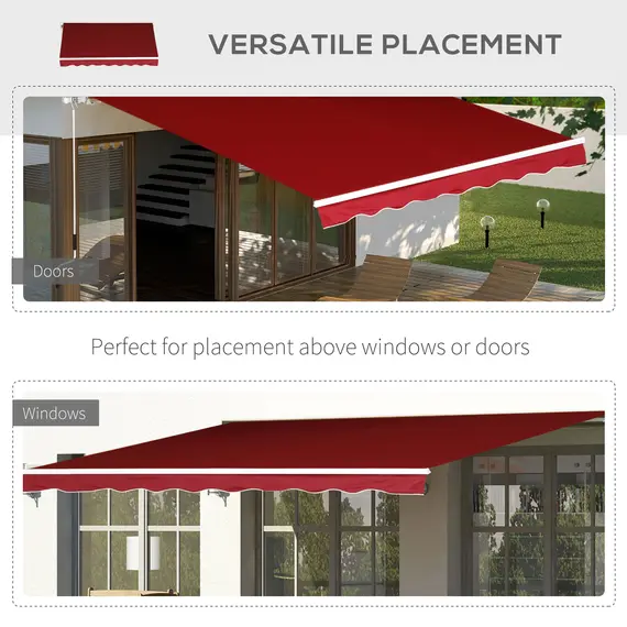 Buy Manual Retractable Patio Awning Shelter UV Protection, 2.5mx2m, 4 image