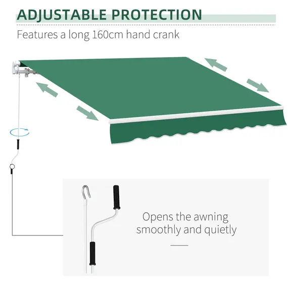 Buy Manual Retractable Awning, size (4m x3m)-Green, 6 image