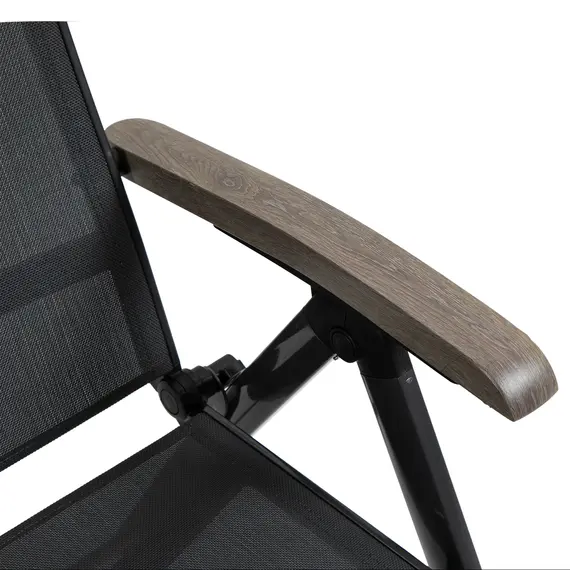 Buy Outdoor Folding Sun Lounger, 5-Position Adjustable Chaise Lounge Chair with Aluminium Frame for Patio, Pool and Garden, Grey, 8 image