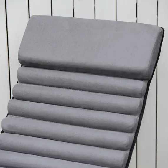 Buy Metal Orbital Rocking Chair Folding Lounger Anti-drop with Padded Mat Removable Design 145x74x86cm Black Grey, 8 image