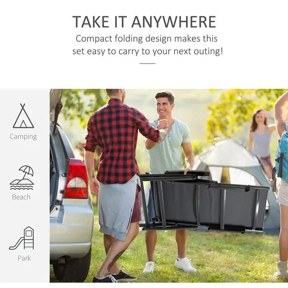 Buy Outdoor Folding Sun Lounger, 5-Position Adjustable Chaise Lounge Chair with Aluminium Frame for Patio, Pool and Garden, Grey, 6 image