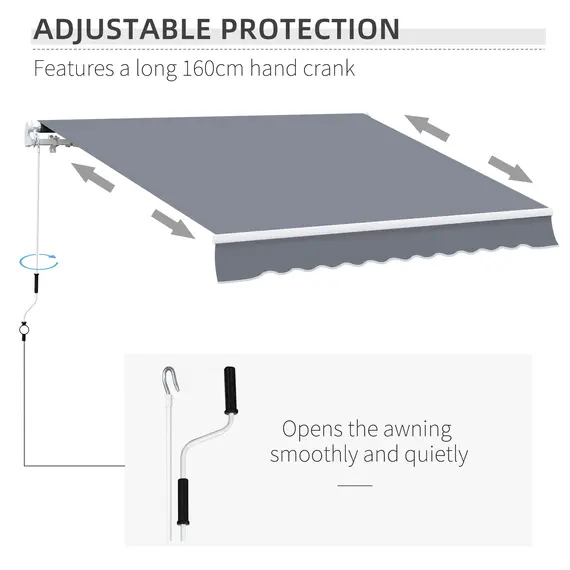 Buy Manual Retractable Awning, size (4m x3m)-Grey, 6 image