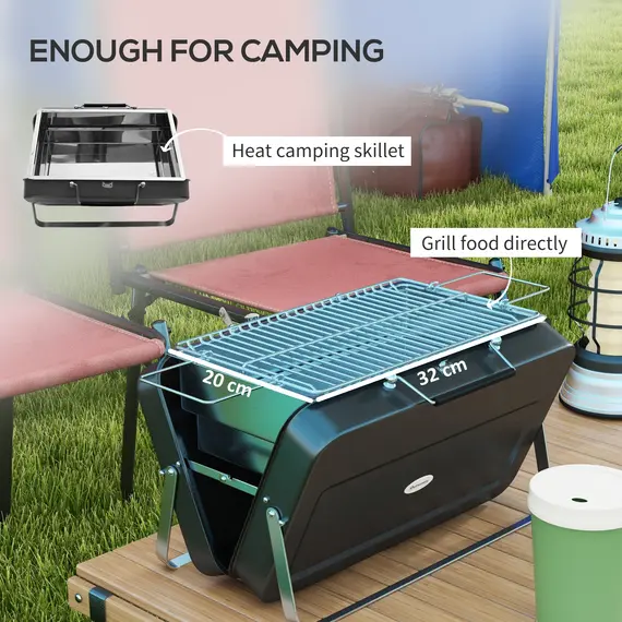 Buy Metal Suitable-Style Portable BBQ Grill - Black, 6 image