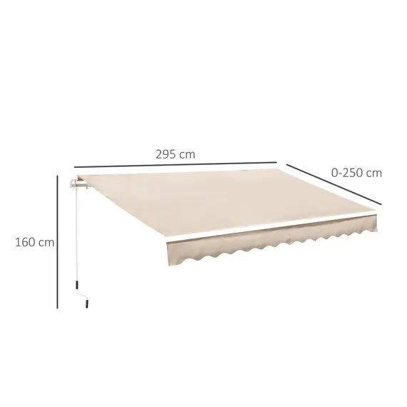 Buy Manual Retractable Awning, 3x2.5 m-Ivory White, 3 image