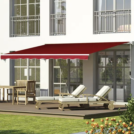 Buy Manual Retractable Patio Awning Shelter UV Protection, 2.5mx2m, 2 image