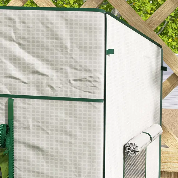 Buy PE Cover Walk-in Outdoor Greenhouse, White, 9 image