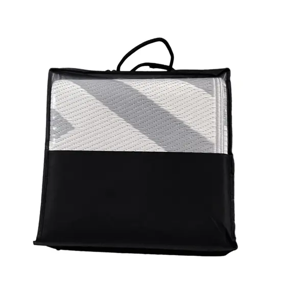 Buy Plastic Straw Reversible RV Outdoor Rug with Carry Bag, 182 x 274cm, Grey and Cream, 9 image