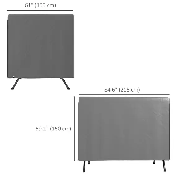 Buy Patio 3 Seater Swing Chair Bench Cover Outdoor Garden Furniture Rain Protection Cover Protector Waterproof Anti-UV, 215L x 155W x 150Hcm, Dark Grey, 3 image