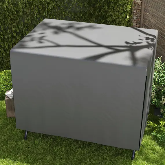 Buy Patio 3 Seater Swing Chair Bench Cover Outdoor Garden Furniture Rain Protection Cover Protector Waterproof Anti-UV, 215L x 155W x 150Hcm, Dark Grey, 9 image