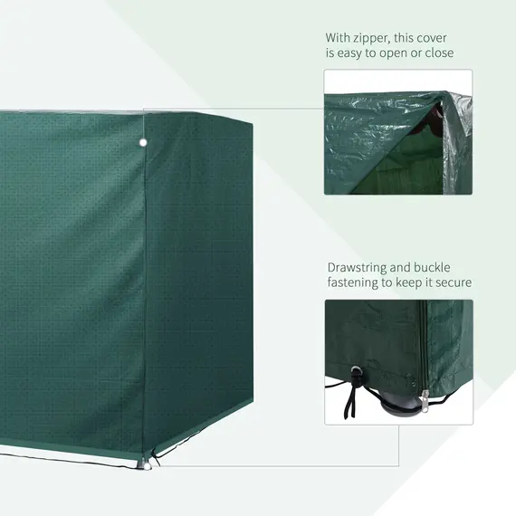 Buy Patio 3 Seater Swing Chair Bench Cover Outdoor Garden Furniture Rain Protection Cover Protector Waterproof Anti-UV, 215L x 155W x 150Hcm, Dark Green, 5 image