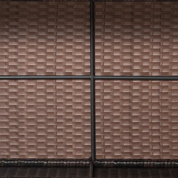 Buy PE Rattan Garden Coffee Table with Glass Table Top - Brown, 8 image