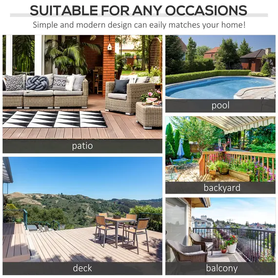 Buy PE Wicker Rattan Garden Coffee Table - Mixed Grey, 7 image