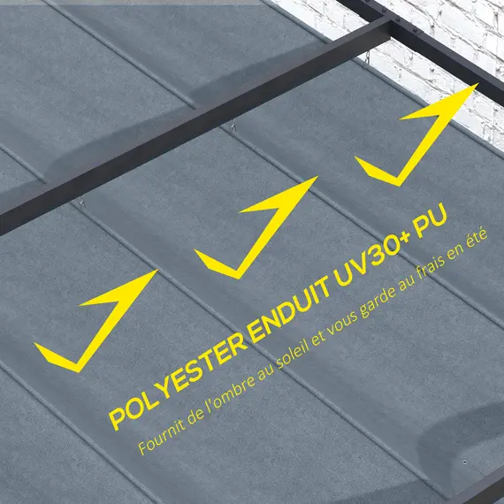 Buy Pergola Roof, Retractable Sun Shade Cover for 2.85 x 2m Pergola, UV30+ Protected, Dark Grey, 4 image