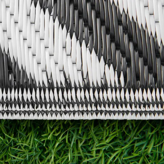 Buy Outdoor Rug Reversible Mat Plastic Straw Rug Portable RV Camping Mat for Garden Deck Picnic Indoor, 121 x 182 cm (4 x 6 ft), Black & White, 8 image