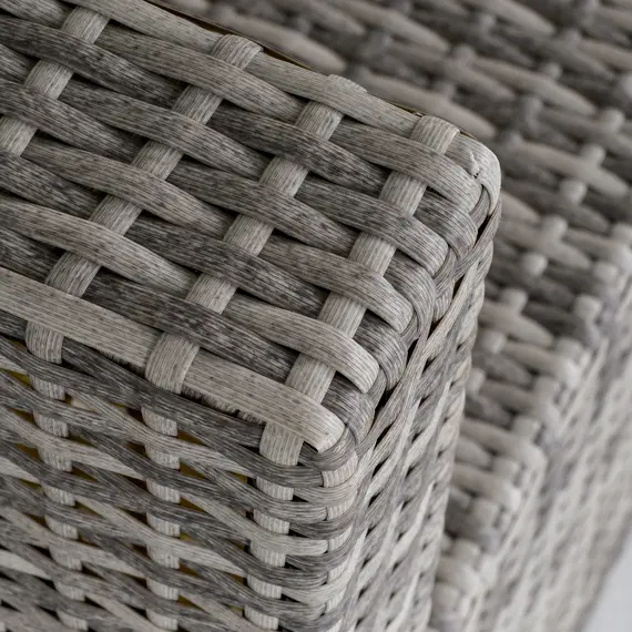 Buy Outdoor PE Rattan Furniture with Cushions, Garden Armless Chair with Adjustable Footpads and Back Support Cushion, for Garden, Yard, Terrace, Light Grey, 8 image