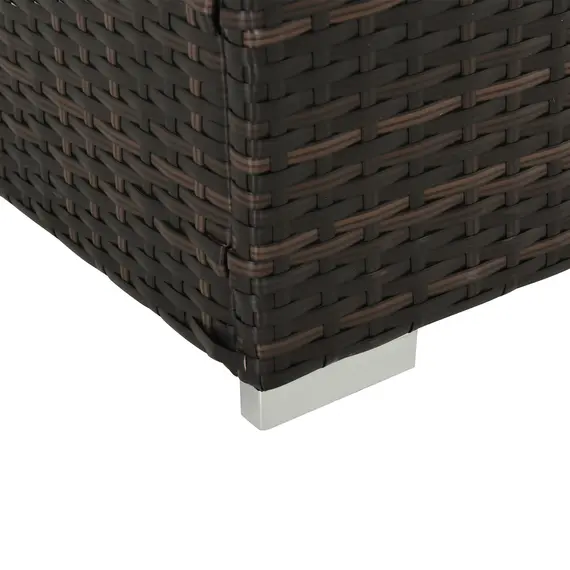 Buy PE Rattan Sun Lounger, Five-level Adjustable Recliner Bed Chair with Soft Padded Cushion for Patio, Garden, Mixed Brown, 8 image