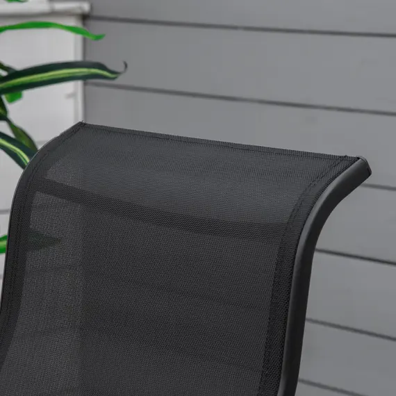 Buy Outdoor Gliding Rocking Chair with Sturdy Metal Frame Garden Comfortable Swing Chair, Black, 8 image