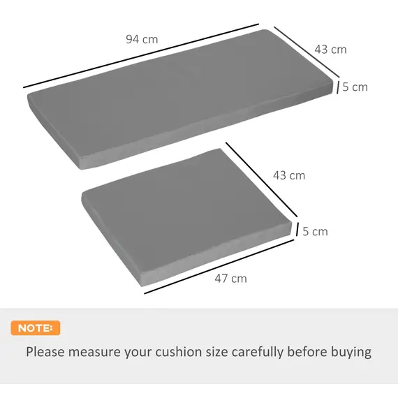 Buy Outdoor Seat Cushion Pads for Rattan Furniture, 3 PCs Garden Furniture Cushions, Dark Grey, 3 image