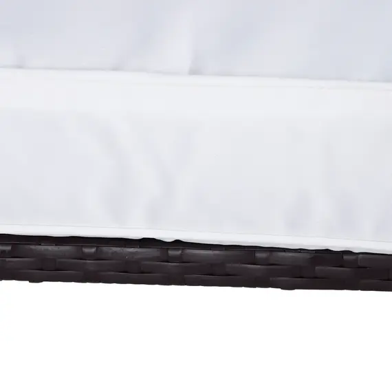 Buy Rattan Bistro Set, 3 Pieces Wicker Garden Furniture Set with Rocking Chairs and Round Glass Top Coffee Table, Small Balcony Furniture with Cushions for Outdoor, Porch, Brown, 9 image