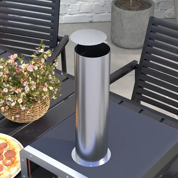 Buy Portable Wood Pellet Pizza Oven with 12" / 30cm Rotating Pizza Stone, Peel and Cover, Wood Fired Pizza Maker with Thermometer for Outdoor Garden Cooking, 9 image