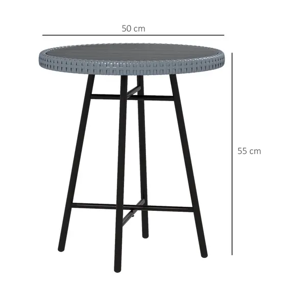 Buy Rattan Border Outdoor Side Table - Grey, 3 image