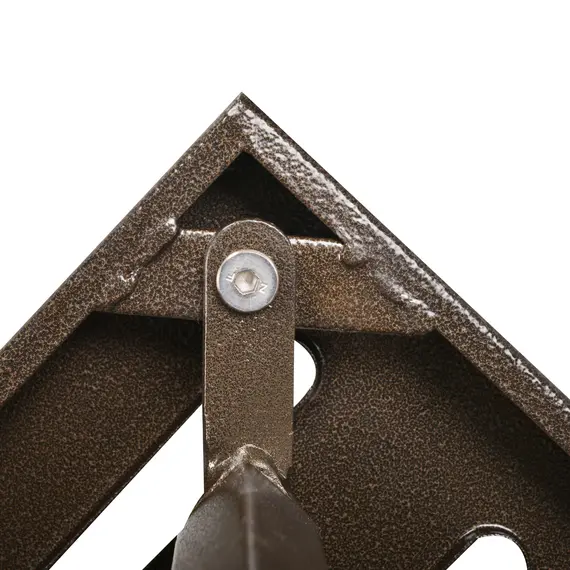 Buy Rattan Garden Coffee Table, 55.5 cm Square Wicker Patio Side Coffee Table with 4 cm Umbrella Hole, Metal Bottom and Slatted Top for Outdoor, Balcony, Brown, 9 image