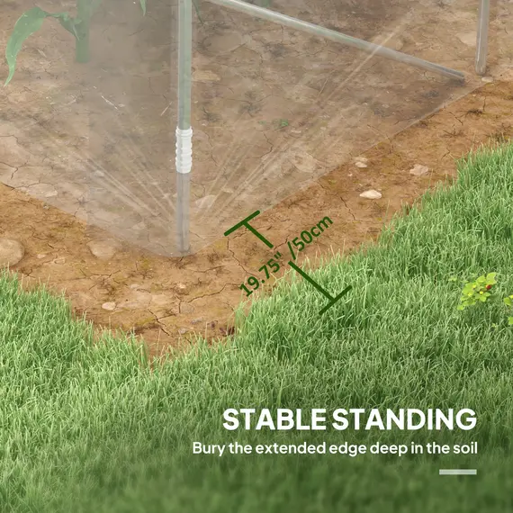 Buy Polytunnel Greenhouse Walk-in Grow House with PE Cover, Door and Galvanised Steel Frame, 3 x 2 x 2m, Clear, 6 image