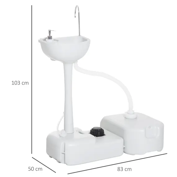 Buy Portable Camping Sink with Running Water and Wastewater Tank, Hand Wash Basin with Rolling Wheels, Foot Pump, Soap Dispenser for Outdoor Events, Gatherings, Picnic, 3 image