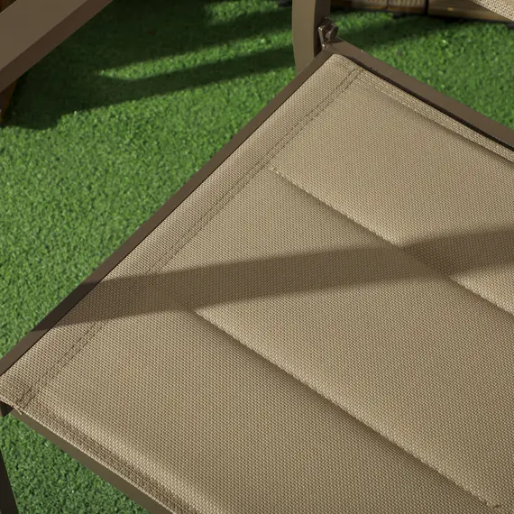 Buy Set of Two Aluminium Stacking Garden Chairs - Khaki, 9 image
