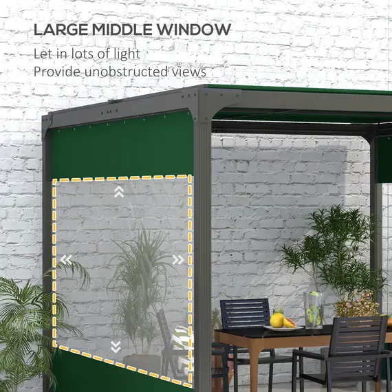 Buy Set of Two 3 x 2m Replacement Pergola Panels - Green, 5 image