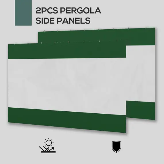 Buy Set of Two 3 x 2m Replacement Pergola Panels - Green, 4 image