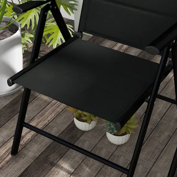 Buy Set of Two Padded Garden Chairs - Black, 9 image