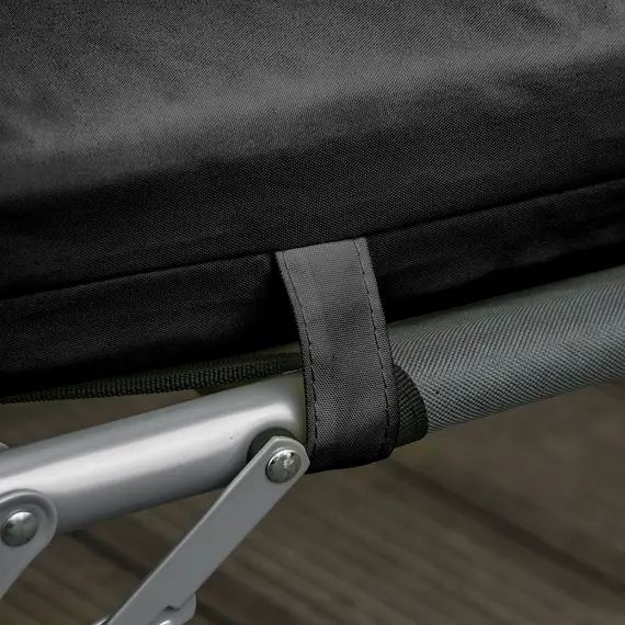 Buy Set of 2 Sun Lounger Cushions, Replacement Cushions for Rattan Furniture with Ties, 196 x 55 cm, Black, 8 image