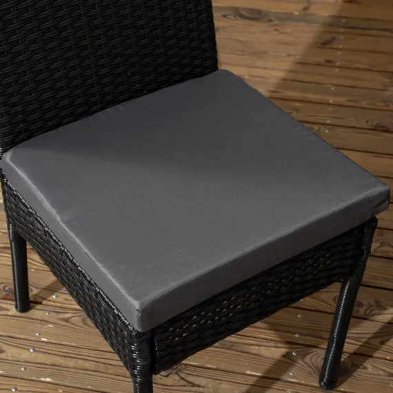 Buy Set of Four Armless Rattan Garden Chairs - Black, 7 image