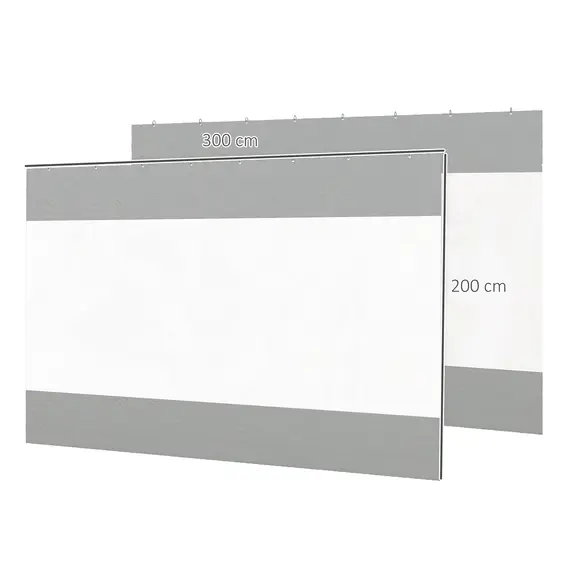 Buy Set of Two 3 x 2m Replacement Pergola Panels - Grey, 3 image