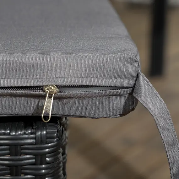 Buy Set of Two Armless Rattan Garden Chairs - Black, 8 image