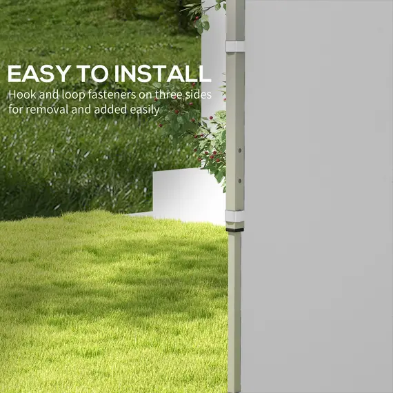 Buy Set of Two 3 x 3(m) Replacement Zipped Gazebo Walls - Grey, 7 image