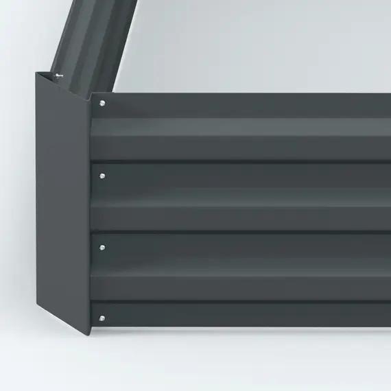 Buy Set of 2 291L Raised Garden Bed, Elevated Galvanised Planter Box for Flowers, Herbs, 100x100x30cm, Dark Grey, 9 image