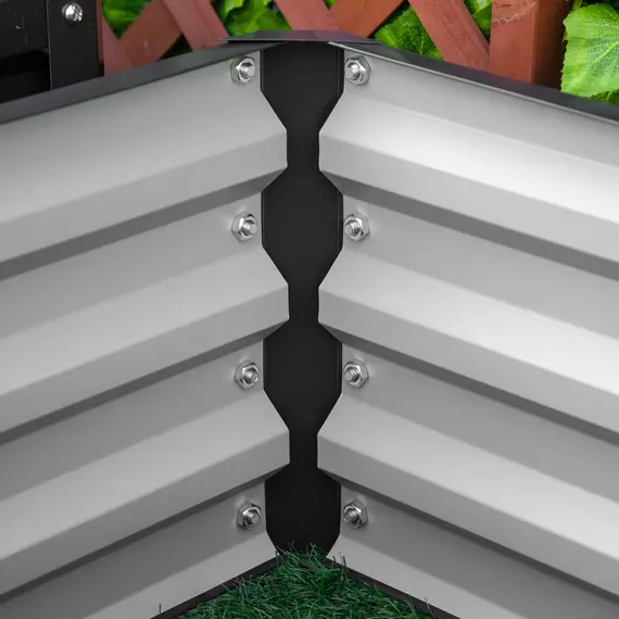 Buy Set of Two 60 x 60cm Steel Planter Boxes - Grey, 7 image