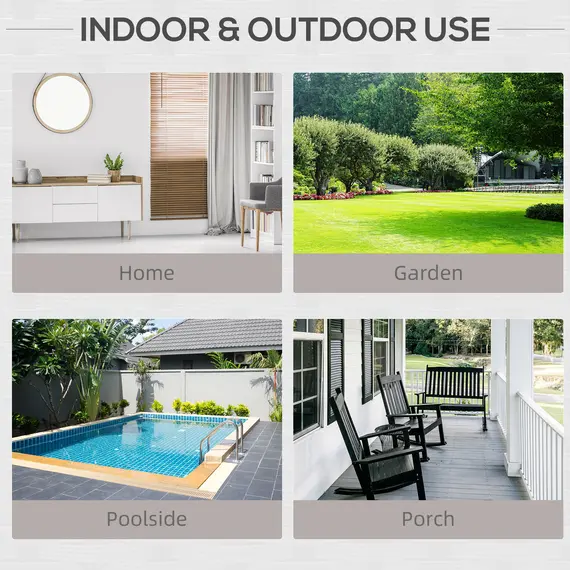 Buy Single Seater Rattan Chair Sofa with 10 cm Thick Padded Cushion, All-Weather PE Wicker Weave Garden Armchair with Armrests, Grey, 7 image