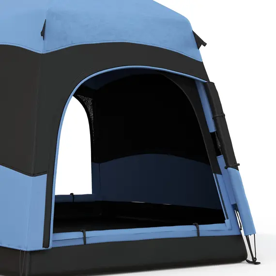 Buy Six Man Hexagon Camping Tent with Hang Hook and Carry Bag - Blue and Black, 8 image