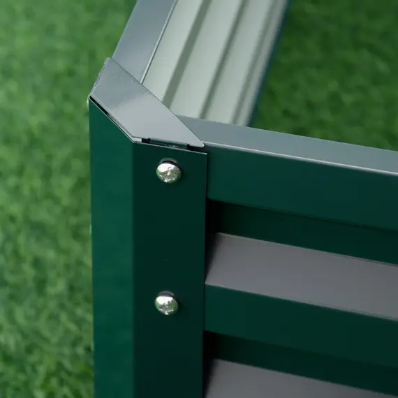 Buy Square Raised Garden Bed Box with Weatherized Steel Frame for Vegetables, Flowers, & Herbs, 120 x 120 x 30cm, Green, 8 image